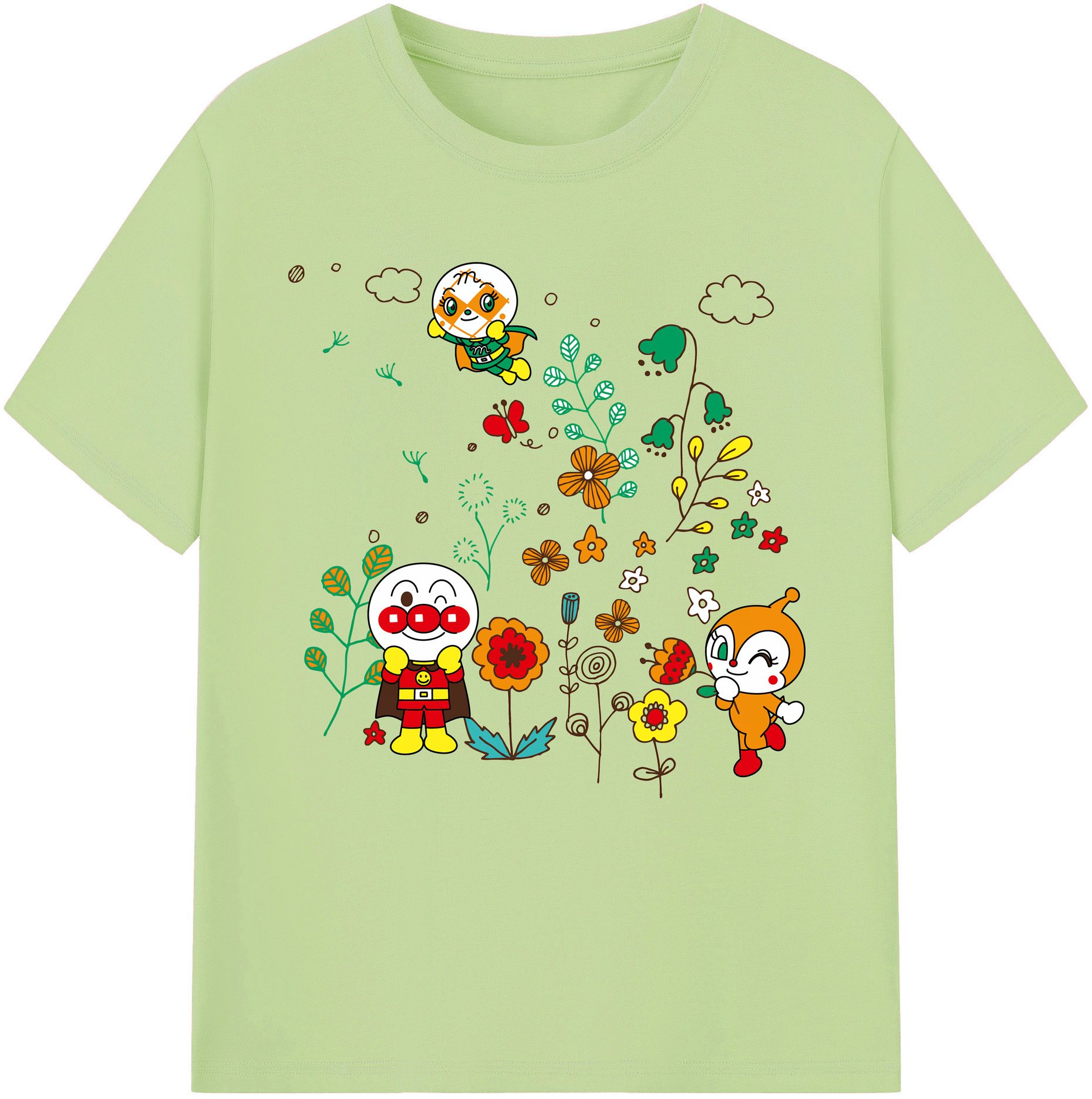 （画像用） アンパンマン Anpanman 綿100％半袖Tシャツ（フロントプリント）